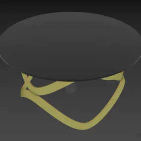 Circular Glass Table With Curved Legs 3d model