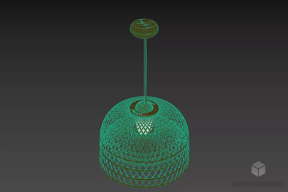 Meshed Iron Lamp Shade 3d model 2