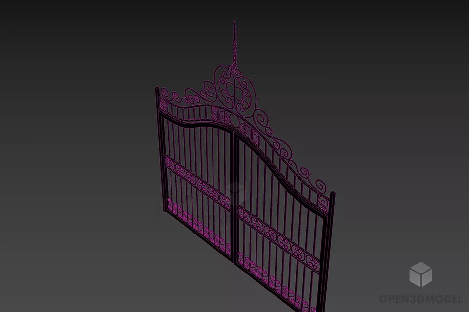 Villa Steel Gate 3d model 2