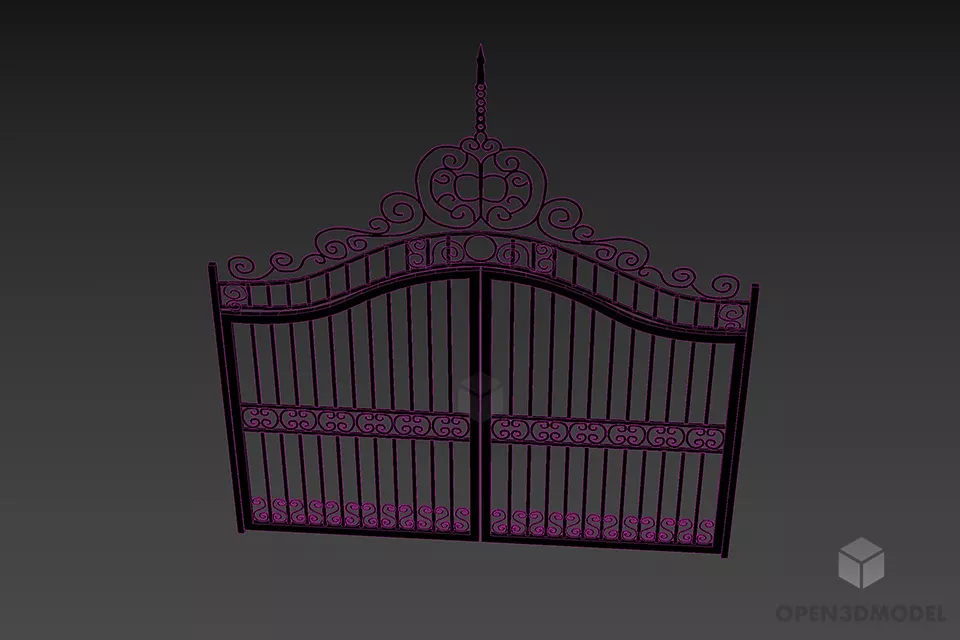 Villa Steel Gate 3d model 3