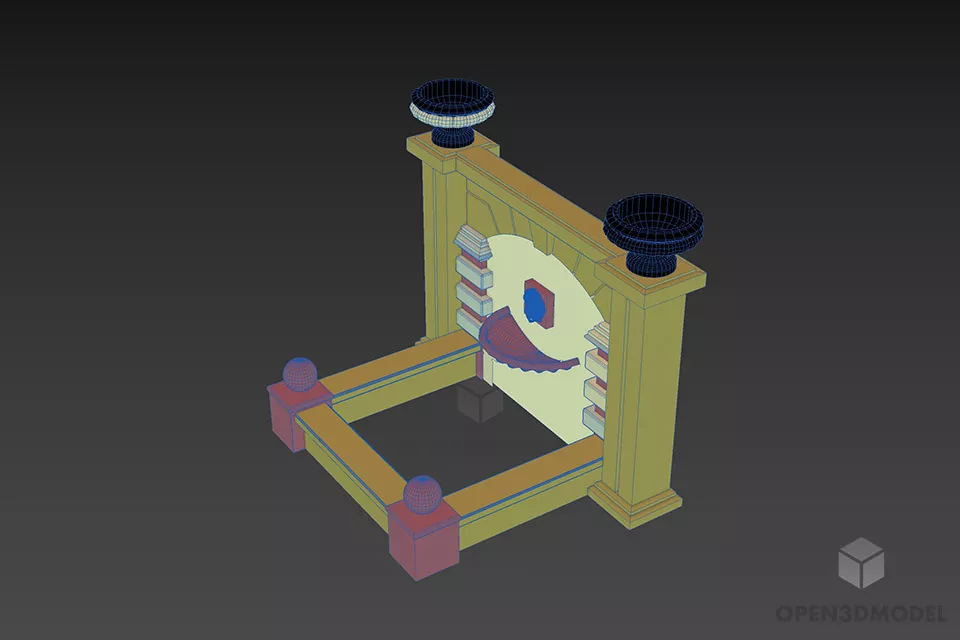 Asian Grave 3d model 2