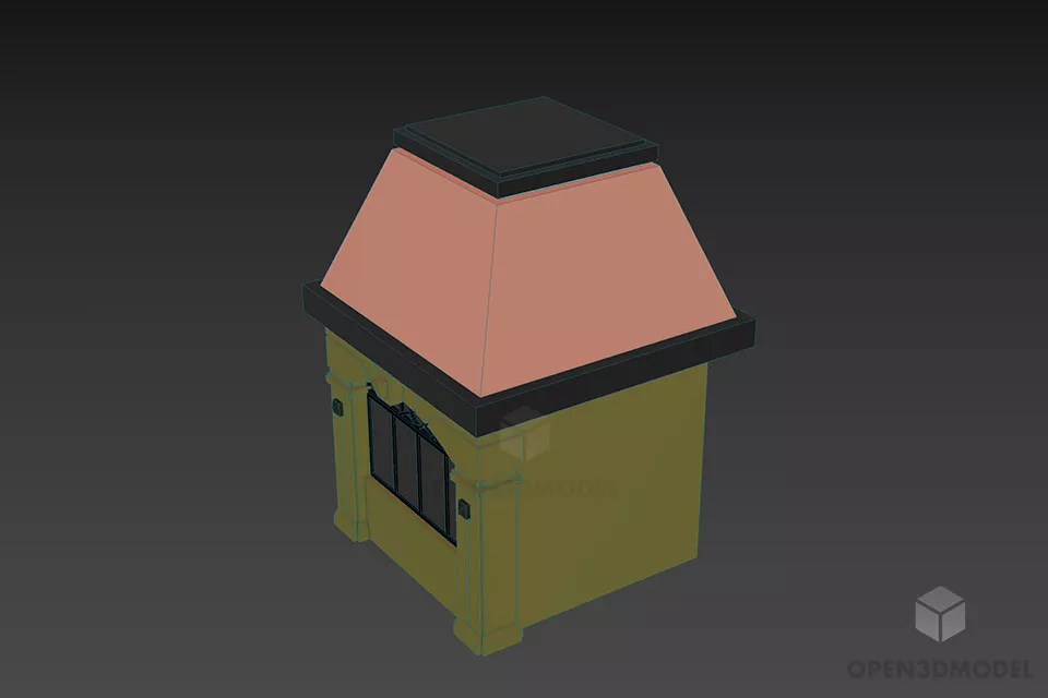 Outdoor Small House Garden Decoration 3d model 2