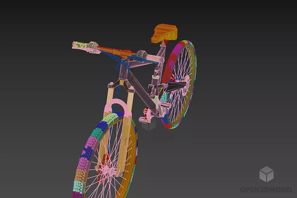 Sports Bike With Shock Absorber 3d model 2