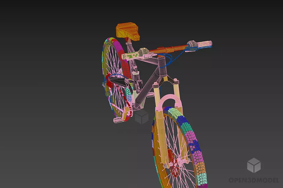 Sports Bike With Shock Absorber 3d model 3