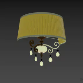 Antique Scone Lamp With Curved Shade 3d model