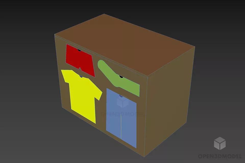 Toy Locker For Kid 3d model 2