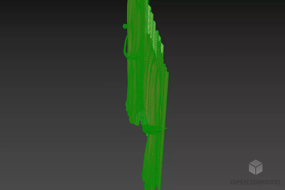 Two Curtain For Window 3d model 2