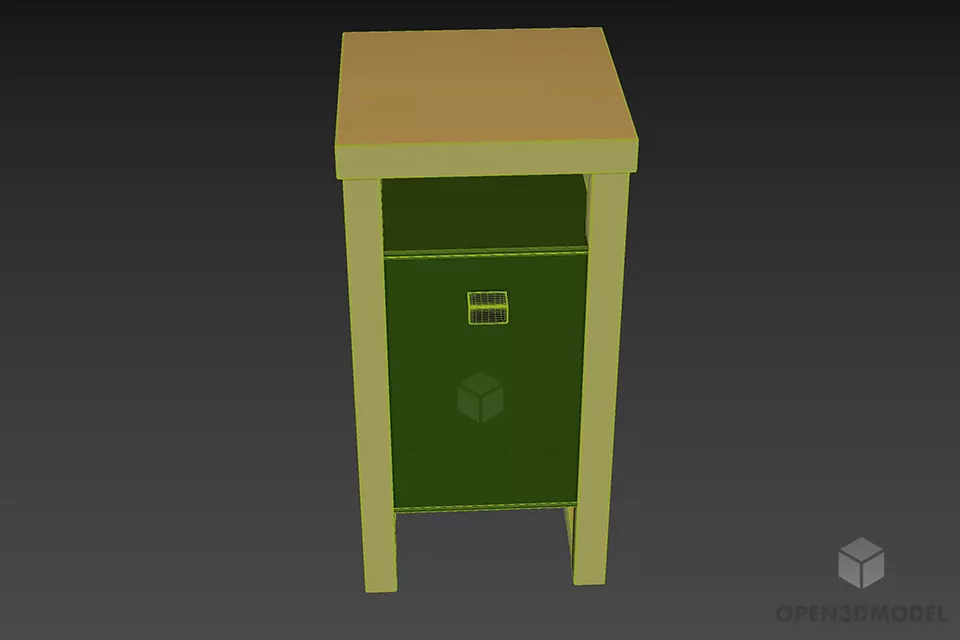 Basket Bin Inside Frame 3d model 3