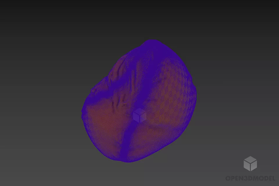 Bag Armchair Wrinkled 3d model 2
