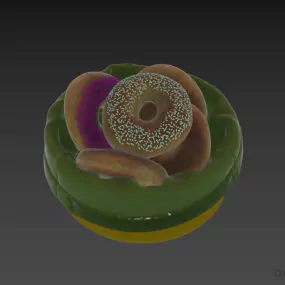 Bread Food Set In Bowl 3d model