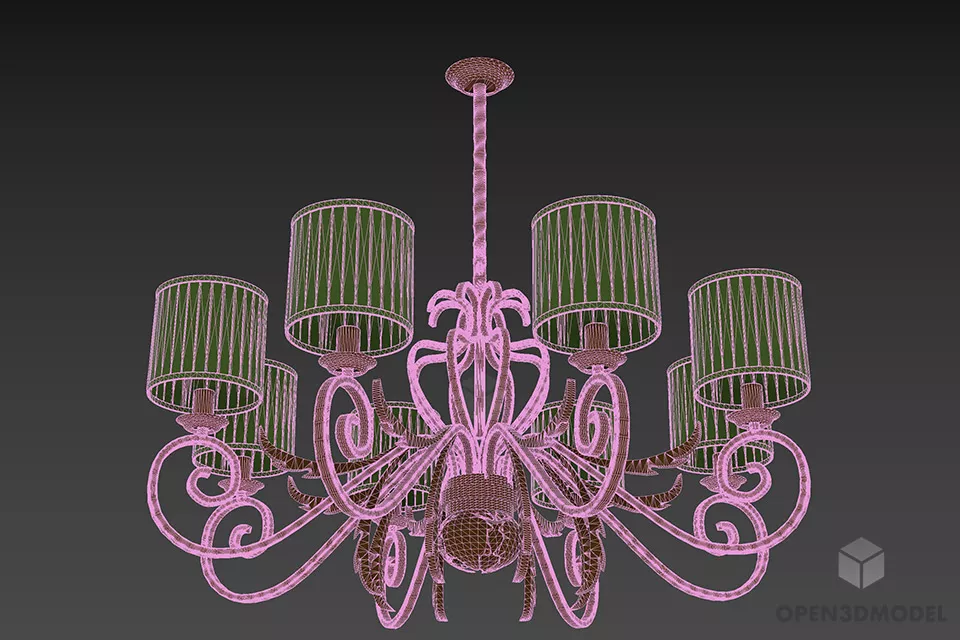 Ceiling Lamp Vicenza Larte, Chandelier 3d model 2