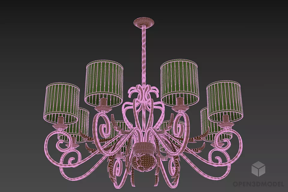 Ceiling Lamp Vicenza Larte, Chandelier 3d model 3