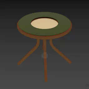 Coffee Table With Wooden Legs 3d model