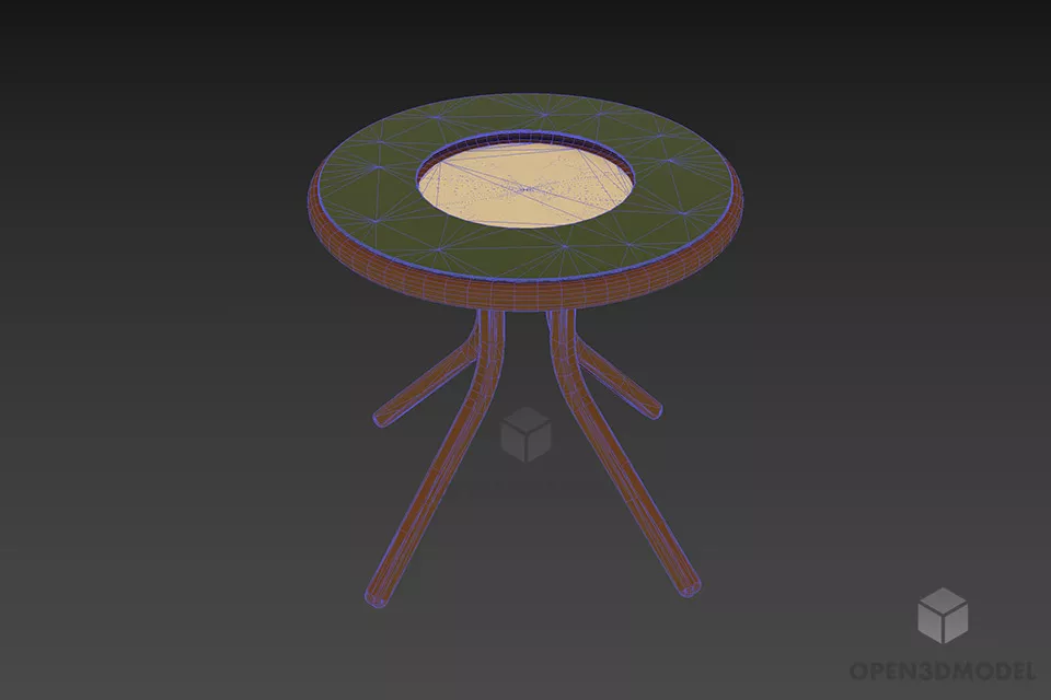Coffee Table With Wooden Legs 3d model 3