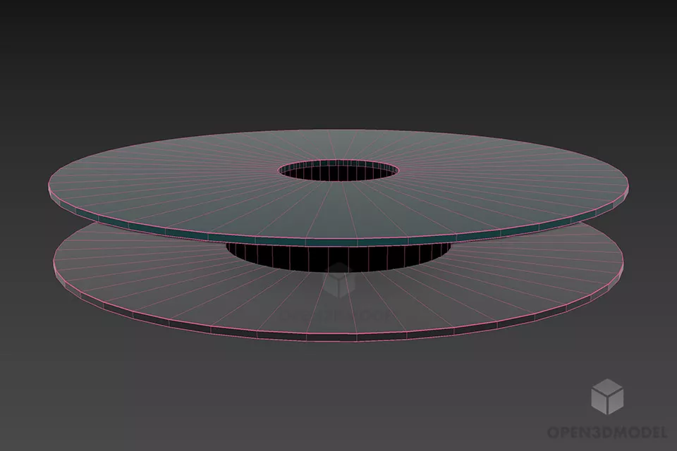 Round Coffee Table With Top Marble 3d model 2