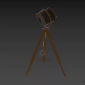 Brass Studio Lamp With Tripod 3d model