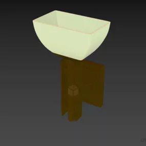 Sconce Lamp Brass Stand 3d model