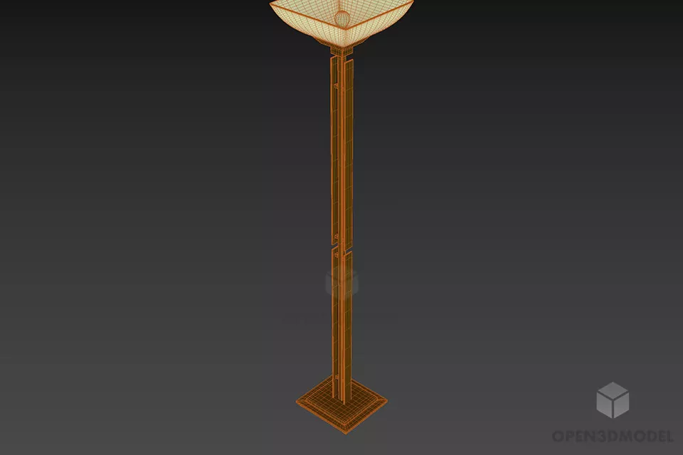 Floor Lamp Brass Stand 3d model 2