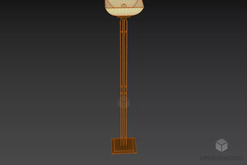 Floor Lamp Brass Stand 3d model 3