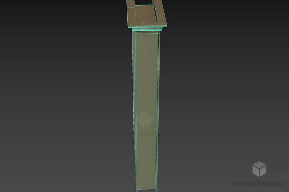 Antique Wooden Door Standard 3d model 3