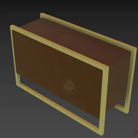 Modernism Locker With Antique Brass Frame 3d model