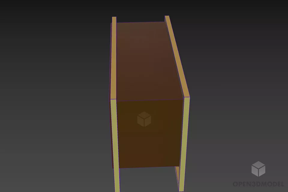 Modernism Locker With Antique Brass Frame 3d model 3