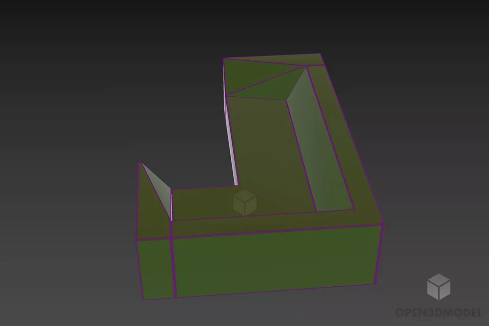 L Shape Sofa Fabric Upholstery 3d model 2