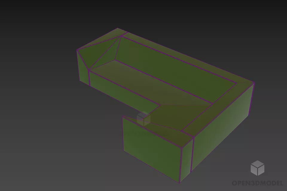 L Shape Sofa Fabric Upholstery 3d model 3