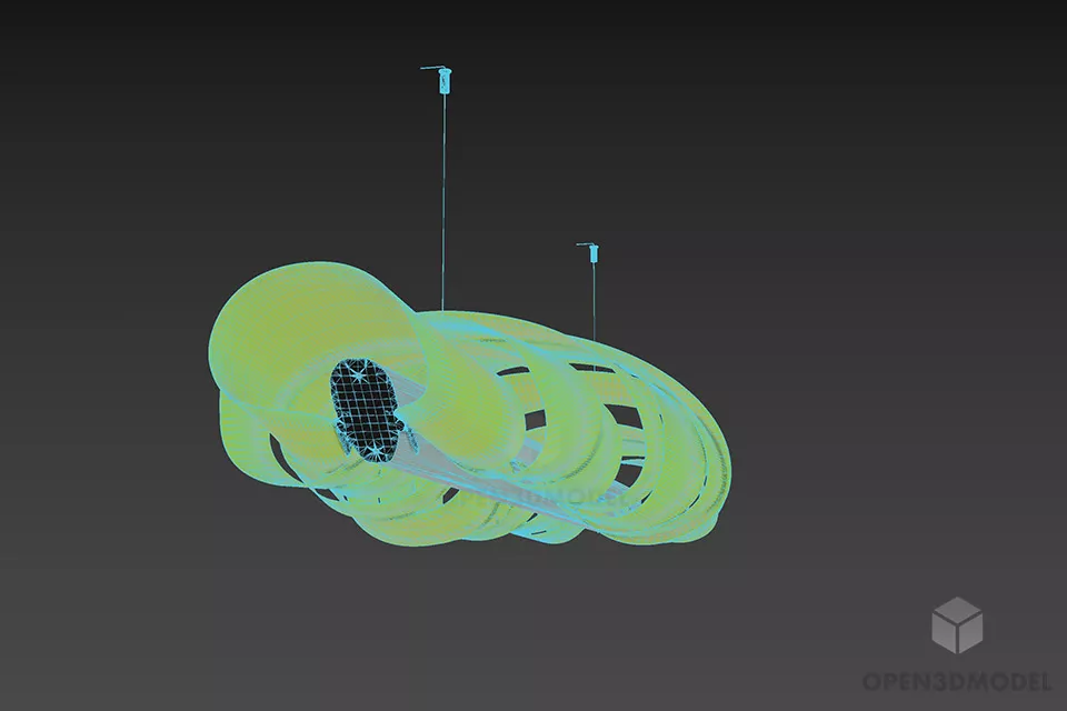 Diy Paper Pendant Lamp Roll Shade 3d model 3