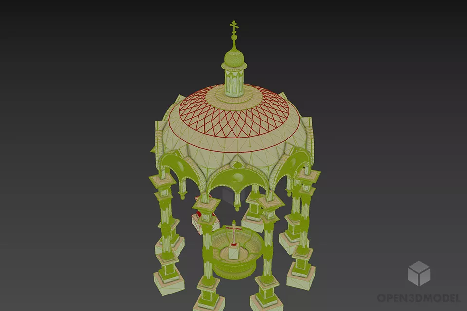 Islamic Classic Pavilion Building 3d model 2