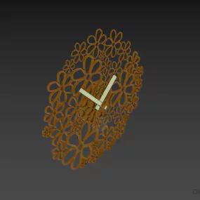 Clock Gadget Flower Shape 3d model