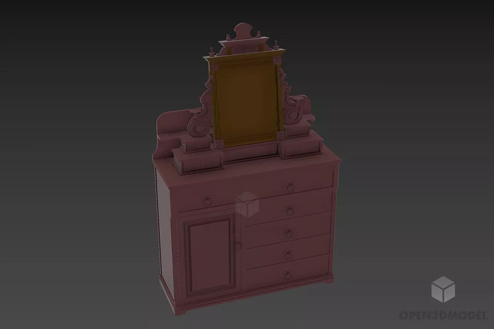 Coffee Table With Side Frame 3d model