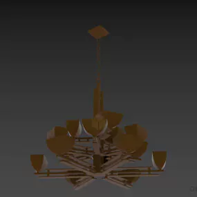 Elegant Antique Pendant Lamp With Bowls Shade 3d model