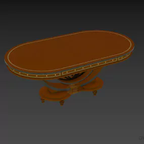 Antique Oval Wood Table Signorini 3d model