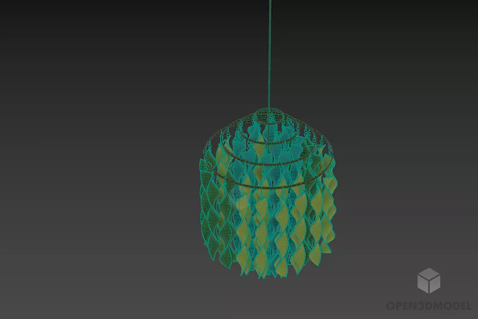 Modern Glass Chandelier Verpan Twist Spiral Shape 3d model 2