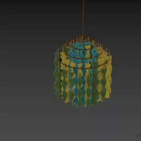 Modern Glass Chandelier Verpan Twist Spiral Shape 3d model