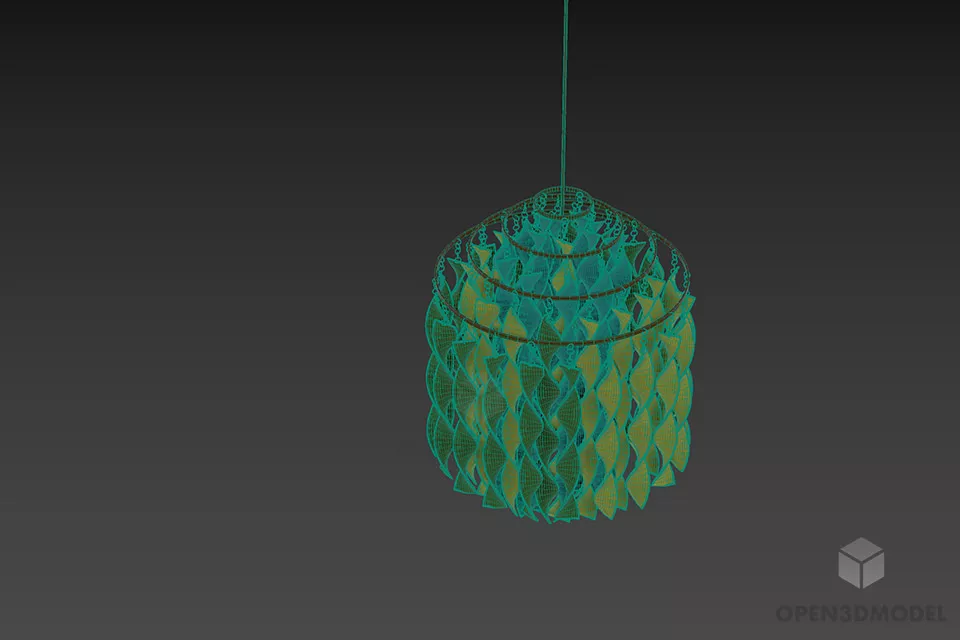 Modern Glass Chandelier Verpan Twist Spiral Shape 3d model 3