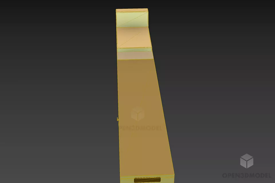 Long Side Locker Furniture Ash Wood 3d model 3