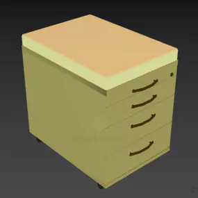 Office Locker Furniture With Four Drawers 3d model