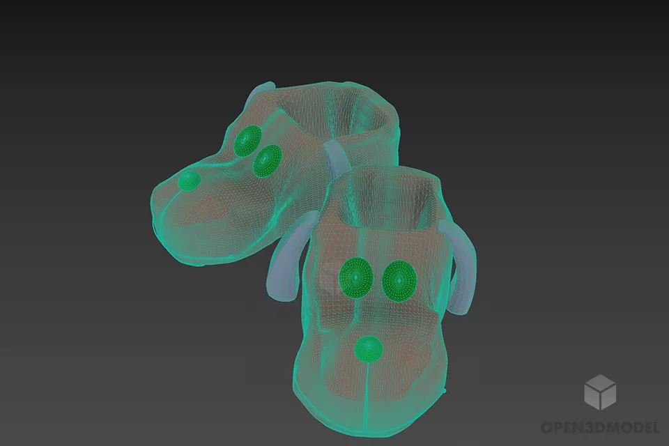 Dog Slippers Cartoon Fashion 3d model 2