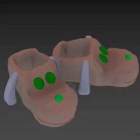 Dog Slippers Cartoon Fashion 3d model