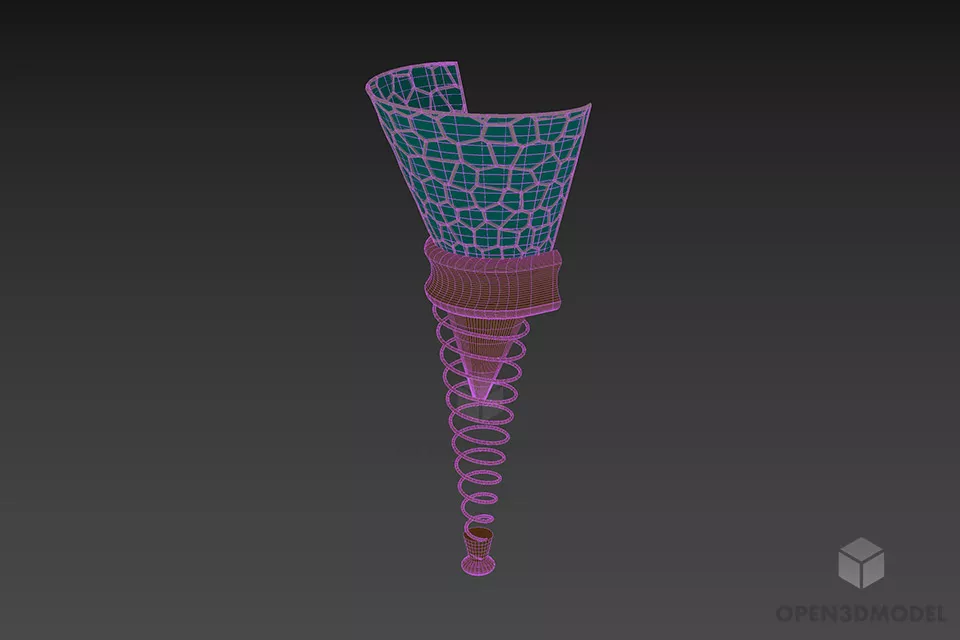 Glass Color Sconce Lamp Torch Shape 3d model 2
