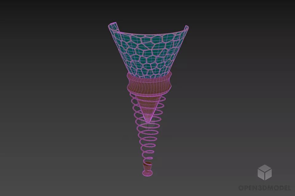 Glass Color Sconce Lamp Torch Shape 3d model 3