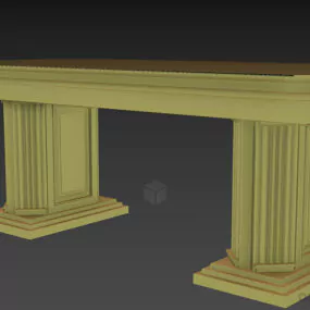 Round Edge Table Antique Style 3d model