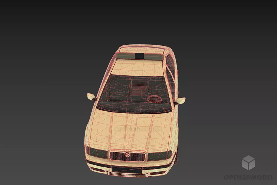 Police Car Skoda 3d model 3