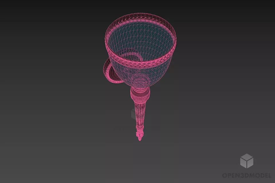 Glass Sconce Lamp Cup Shape 3d model 3