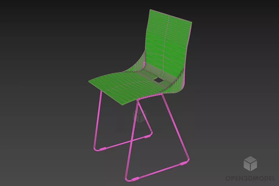 Office Coscalop Stacking Chair Polypropylene 3d model 2