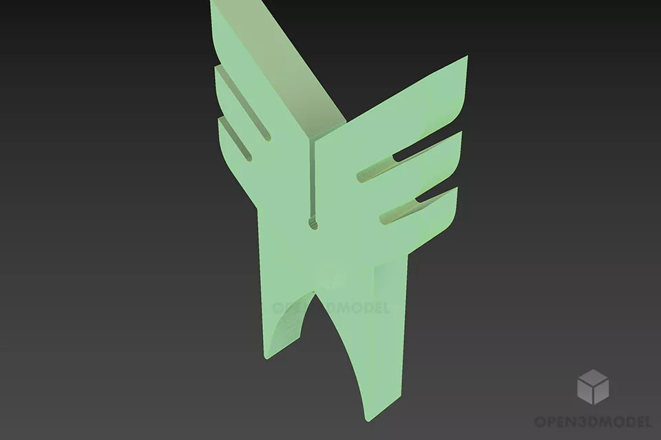 Logo Shape Gaming Style 3d model 2