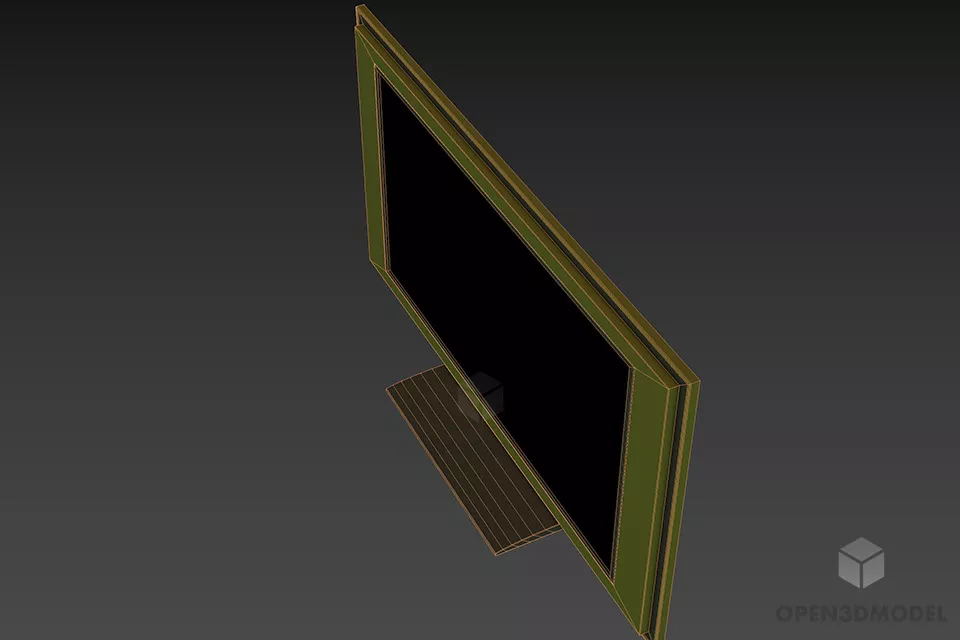 Television Gadget With Thick Bezel 3d model 2