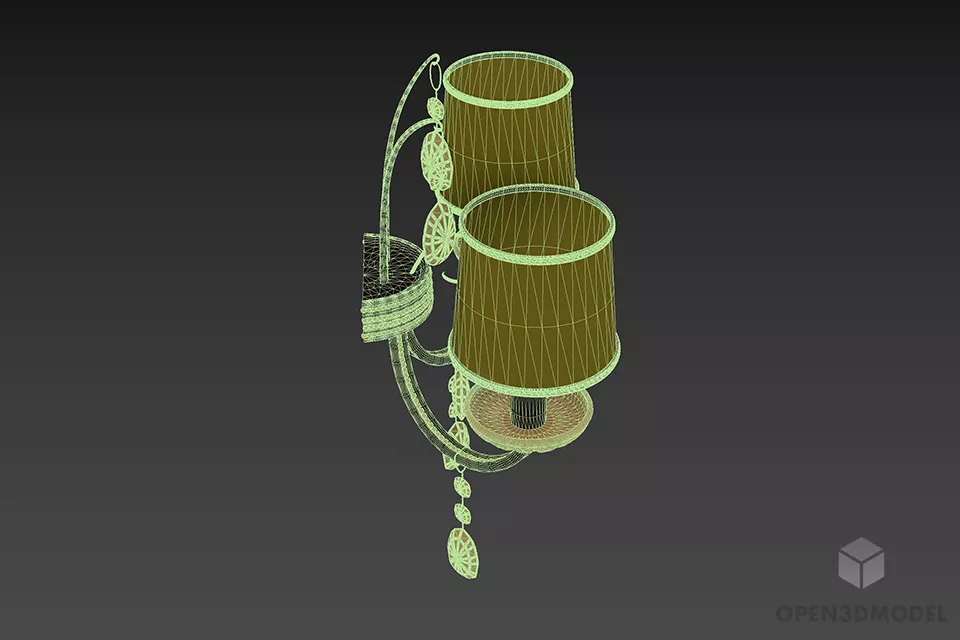 Sconce Lamp With Glass Diamond Shape 3d model 3